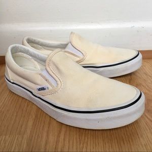 Vans Classic Slip On White Cream Canvas S 6.5